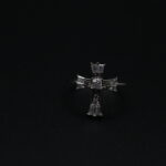 Sterling Silver Moissanite Cross Ring