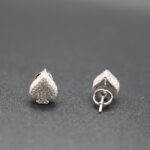 Sterling Silver Moissanite Spade Stud Earrings