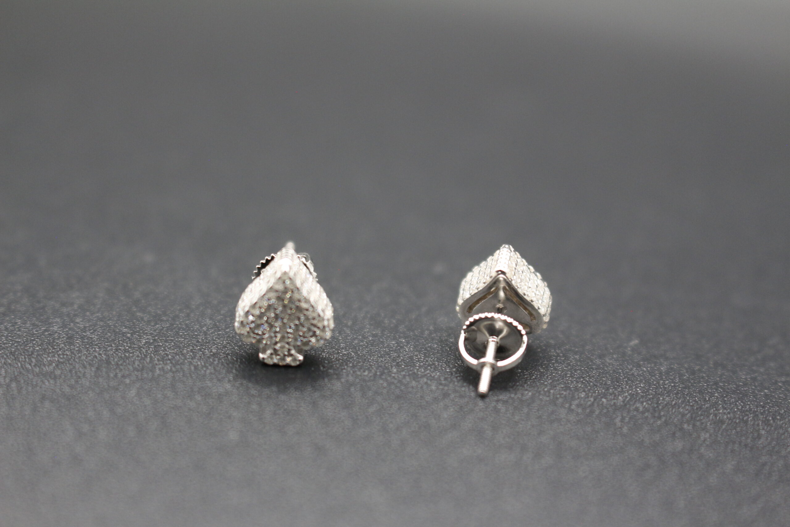 _MG_8414 Sterling Silver Moissanite Spade Stud Earrings - Image 1