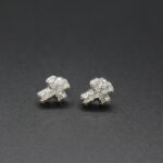 925 Sterling Silver Princess Cut Cross Stud Earrings