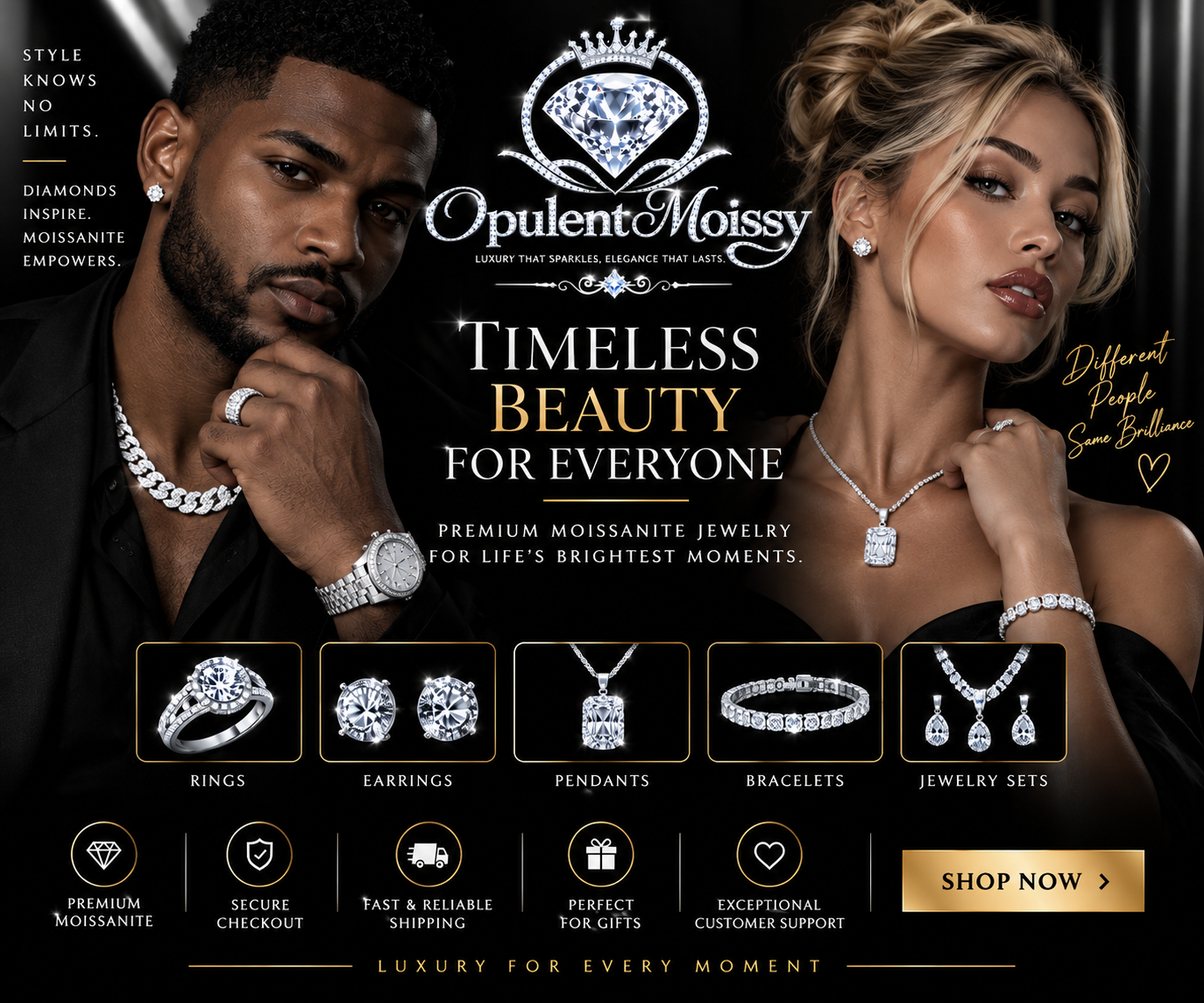 Modern moissanite jewelry from Opulent Moissy